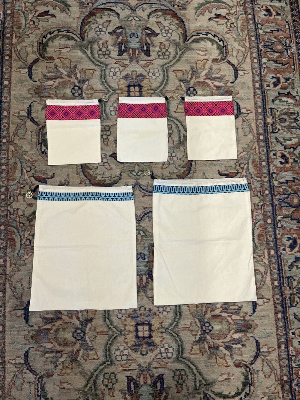 Tory Burch Cloth Dust Bags Lot of 5 Small Large Shoes Accessories Read